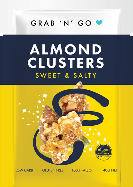 Almond Clusters - Grab & Go - Sweet & Salty - Box of 6 x 40gm