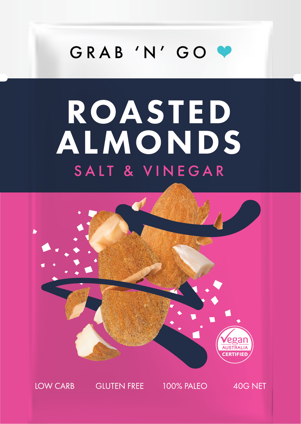 Grab & Go - Almonds - Salt & Vinegar - Box of 6 x 40gm