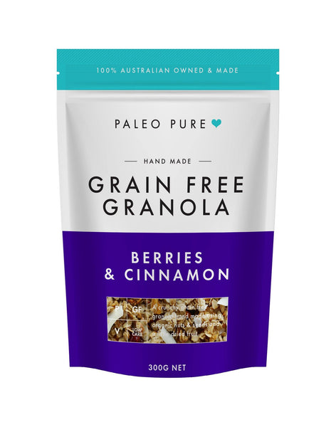 Berries & Cinnamon grain free granola 300gm - PaleoPure