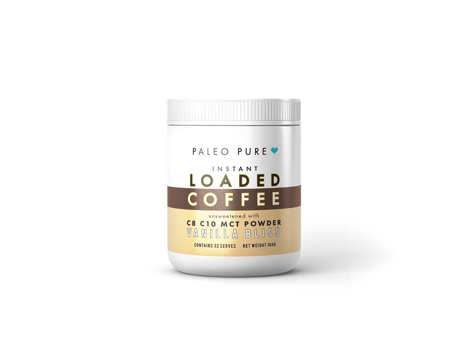 Loaded keto instant coffee  - Vanilla Bliss 160gm - PaleoPure