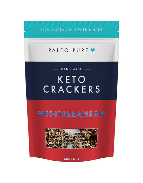 Keto crackers - Mediterranean 140gm - single - PaleoPure